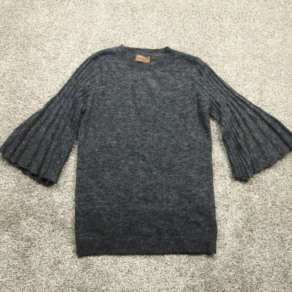 Kerisma Sweater Womens Small/Medium Gray Knit Bell Sleeve Long Sleeve Minimalist